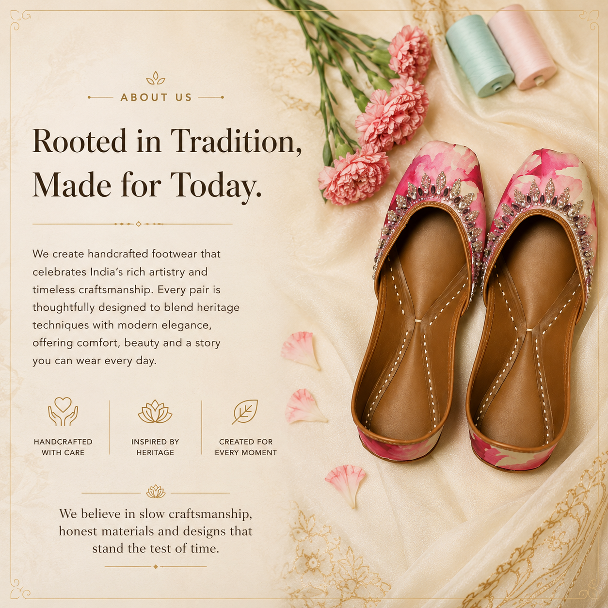 Artisan creating handcrafted footwear